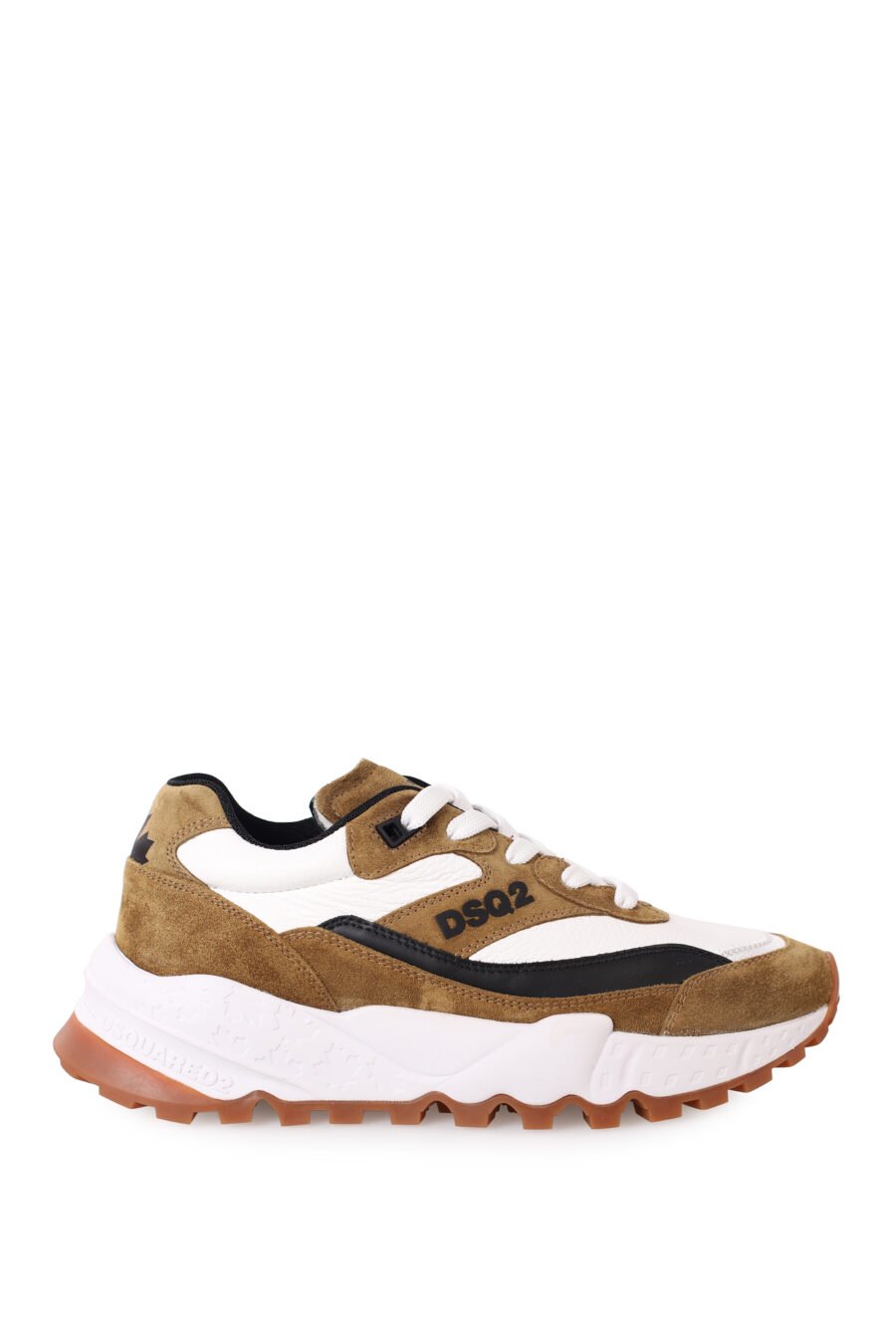 Camel coloured trainers with Dsq2" logo and black and white details - IMG 0361