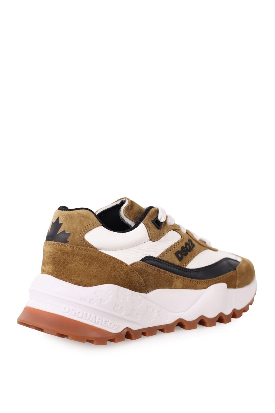 Camel coloured trainers with Dsq2" logo and black and white details - IMG 0362