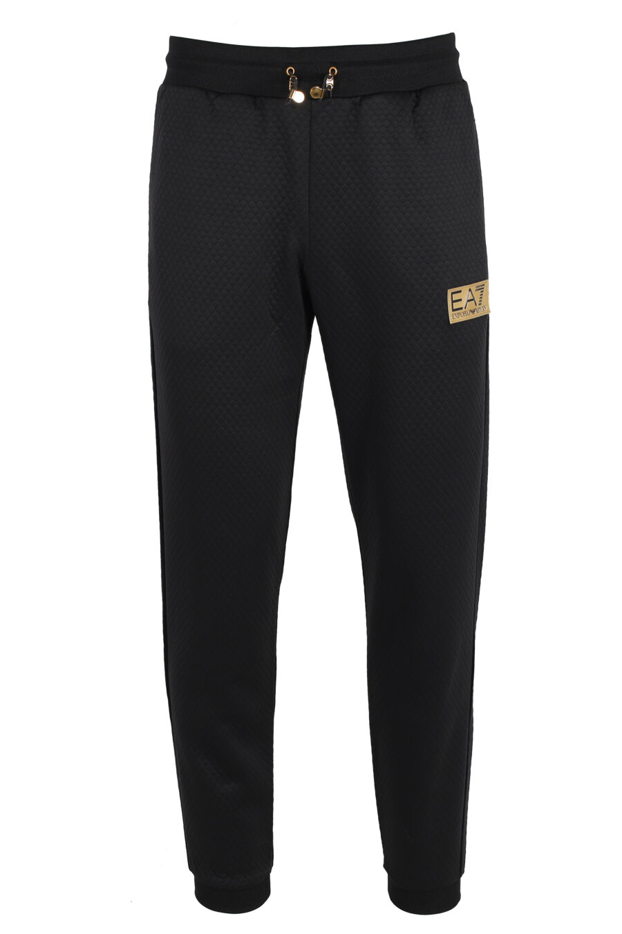 Pantalón de chándal negro con logo placa dorada "lux identity" - IMG 4814