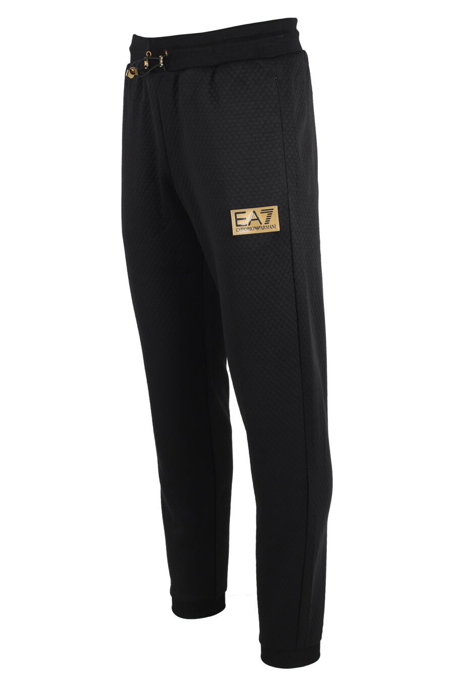 Pantalón de chándal negro con logo placa dorada "lux identity" - IMG 4816