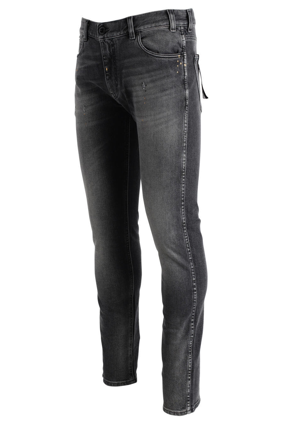 Ausgebleichte graue Jeans mit Adler-Logo - IMG 4826