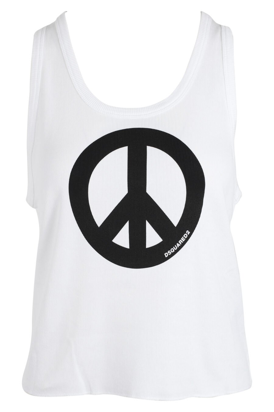 Camiseta sin mangas blanca con logo paz - IMG 4859