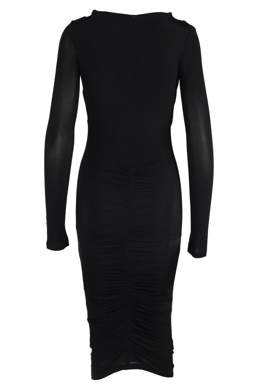 Vestido negro manga larga con detalles en transparencia - IMG 4876