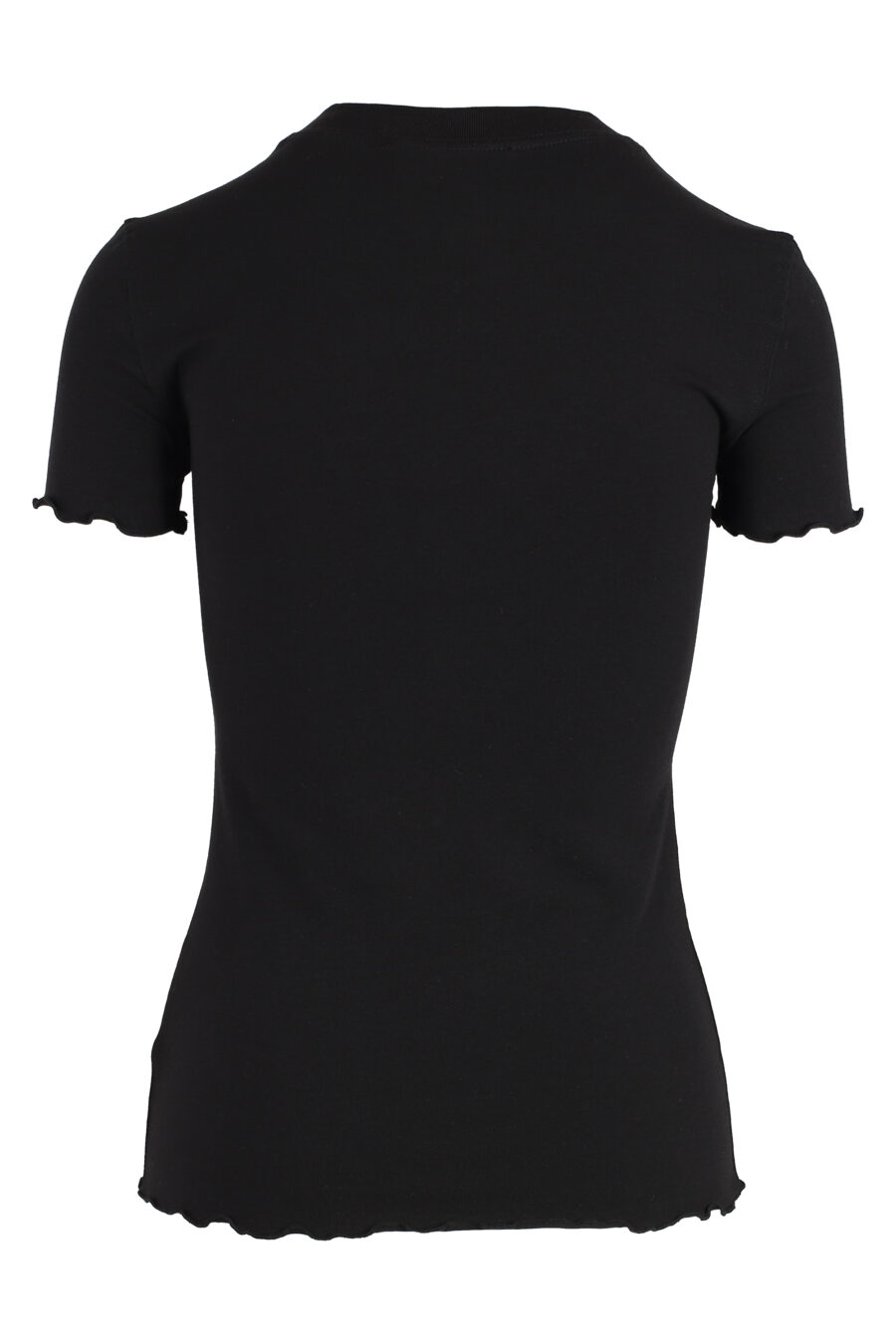 T-shirt preta com logótipo branco estilo pincel - IMG 4878