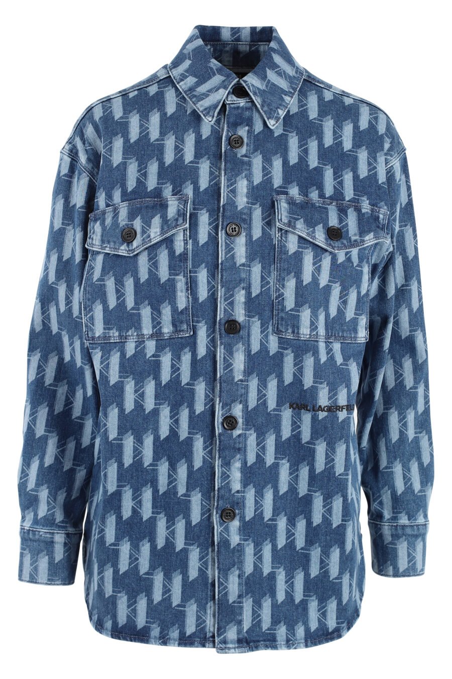 Blue denim jacket with monogram logo - IMG 4919
