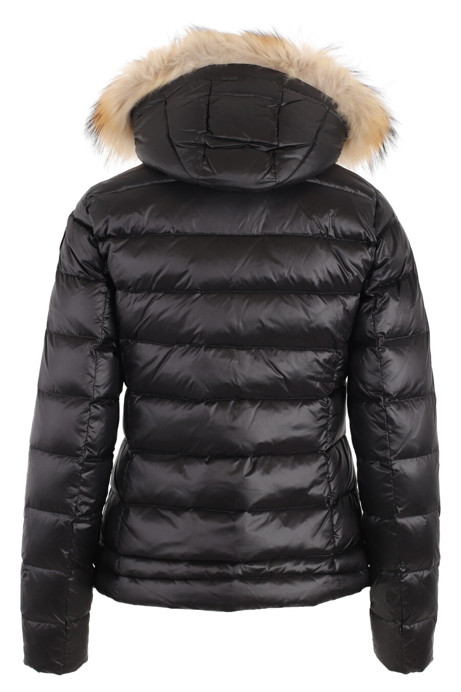 Black fur hooded jacket with reddish-brown interior - IMG 4933