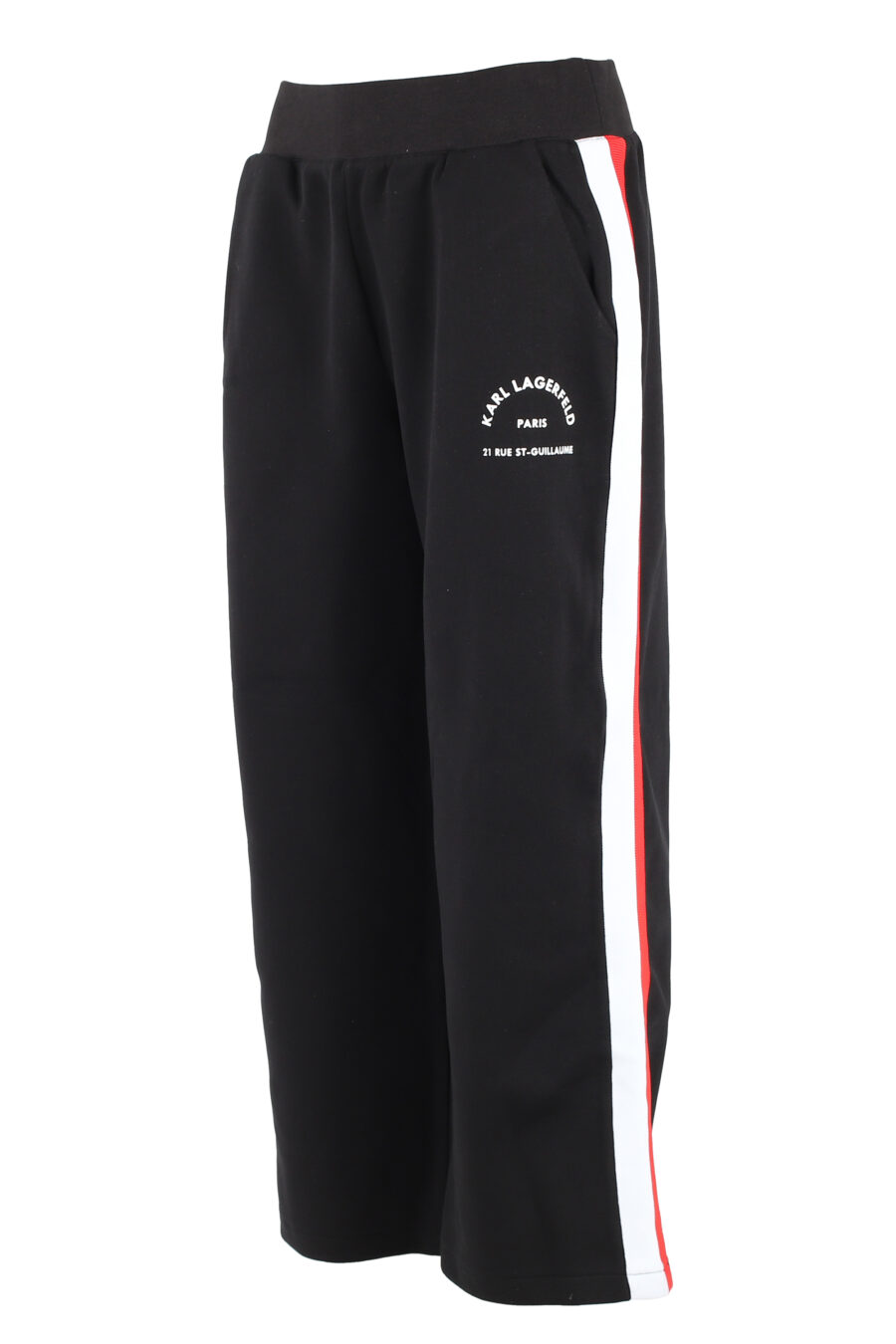Tracksuit bottoms black with multicoloured side stripes - IMG 5051