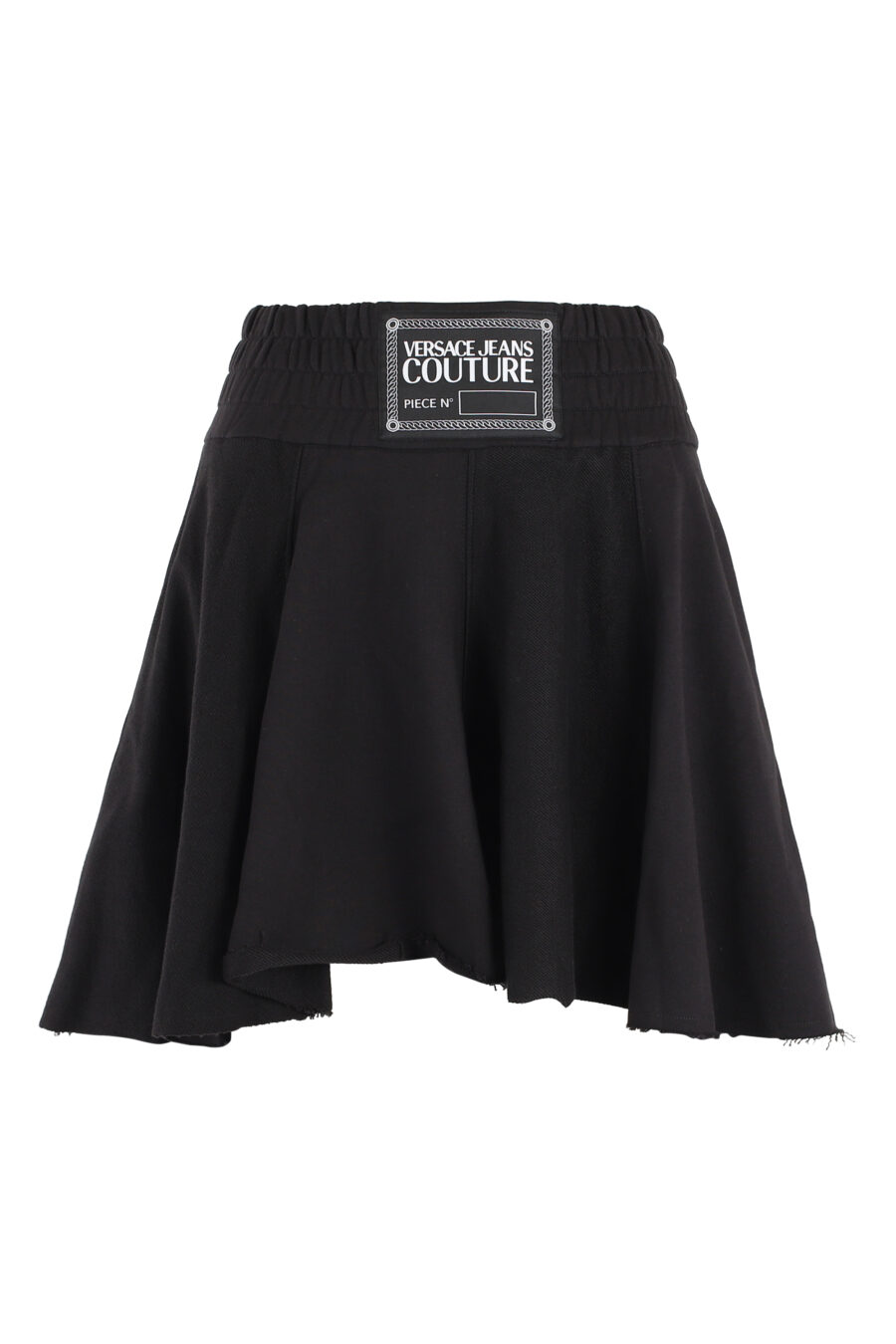 Falda corta negra con logo en cintura - IMG 5093