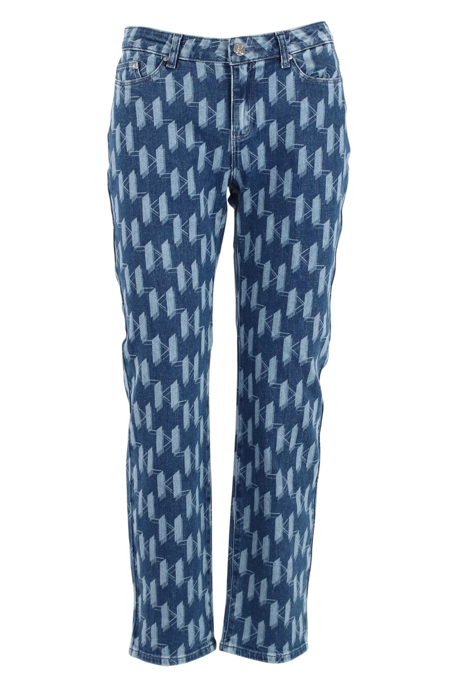 Pantalón vaquero azul con logo monograma - IMG 5099