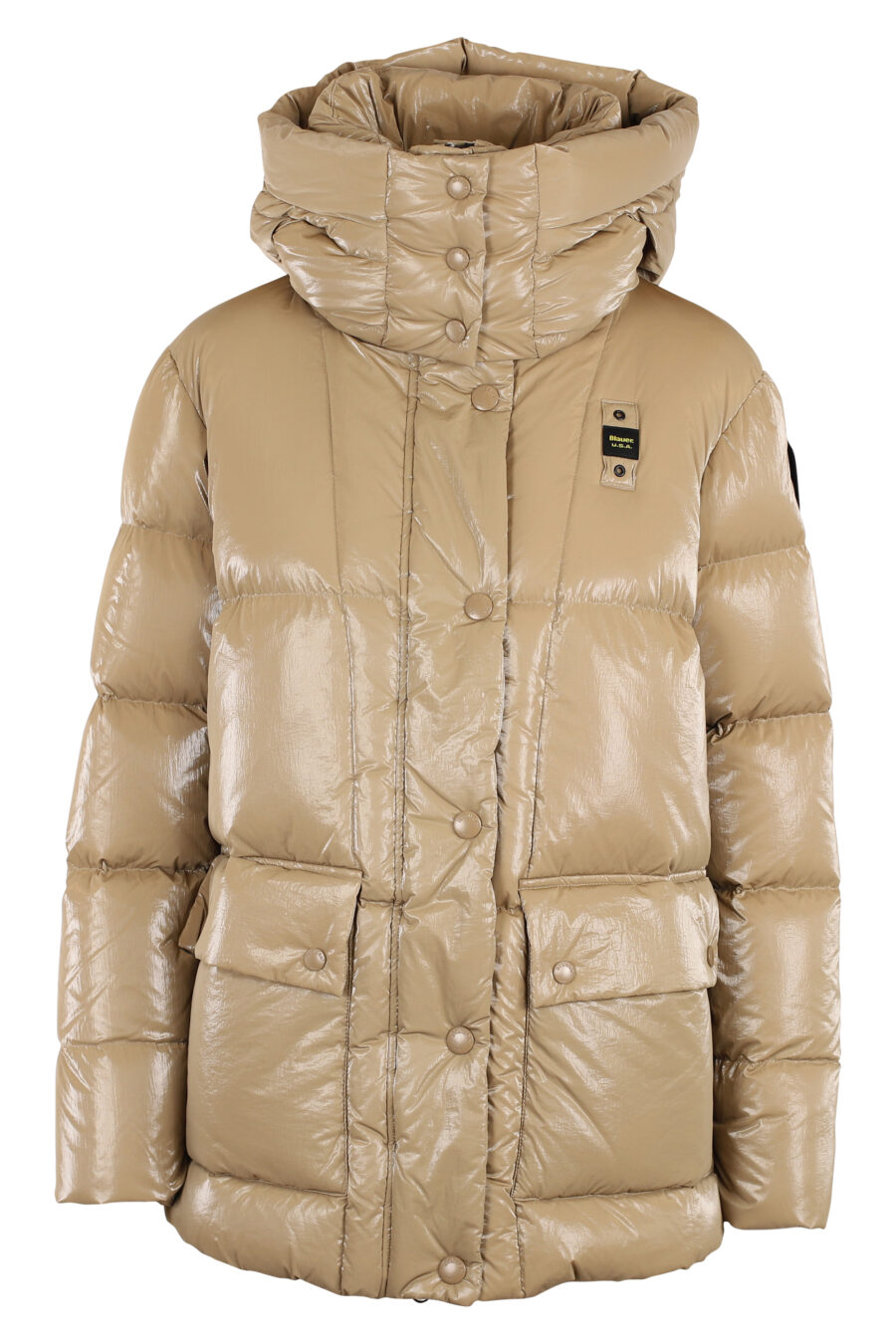 Brown quilted hooded jacket - IMG 5462