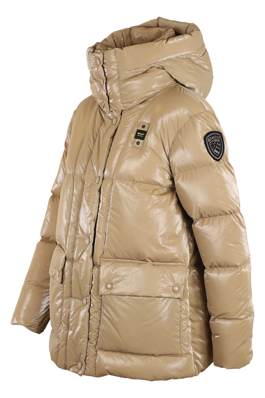 Brown quilted hooded jacket - IMG 5463
