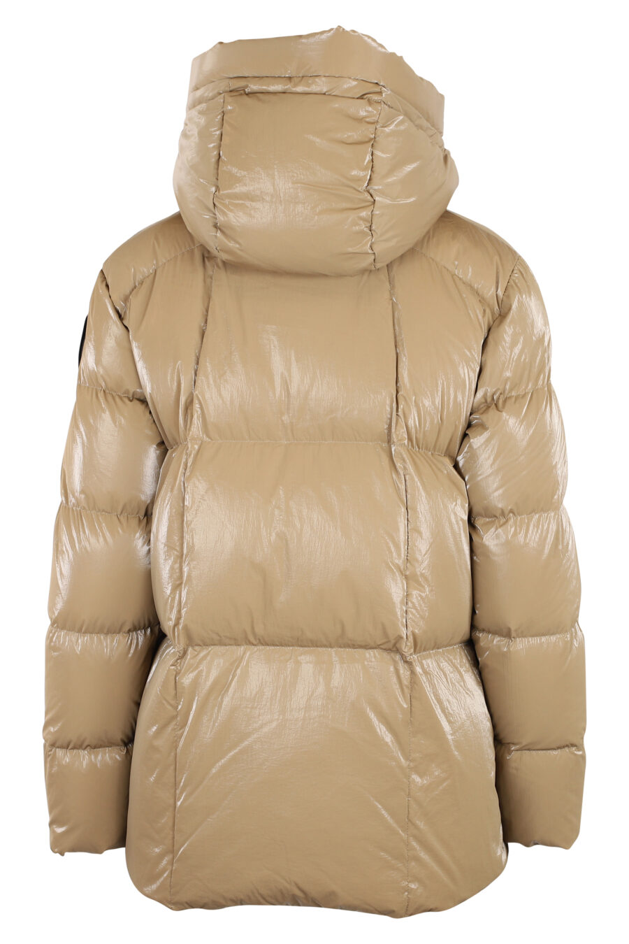 Brown quilted hooded jacket - IMG 5466