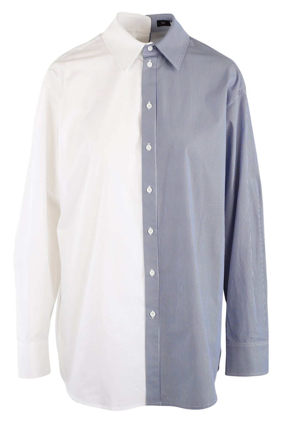 White and blue two-tone shirt - IMG 5494