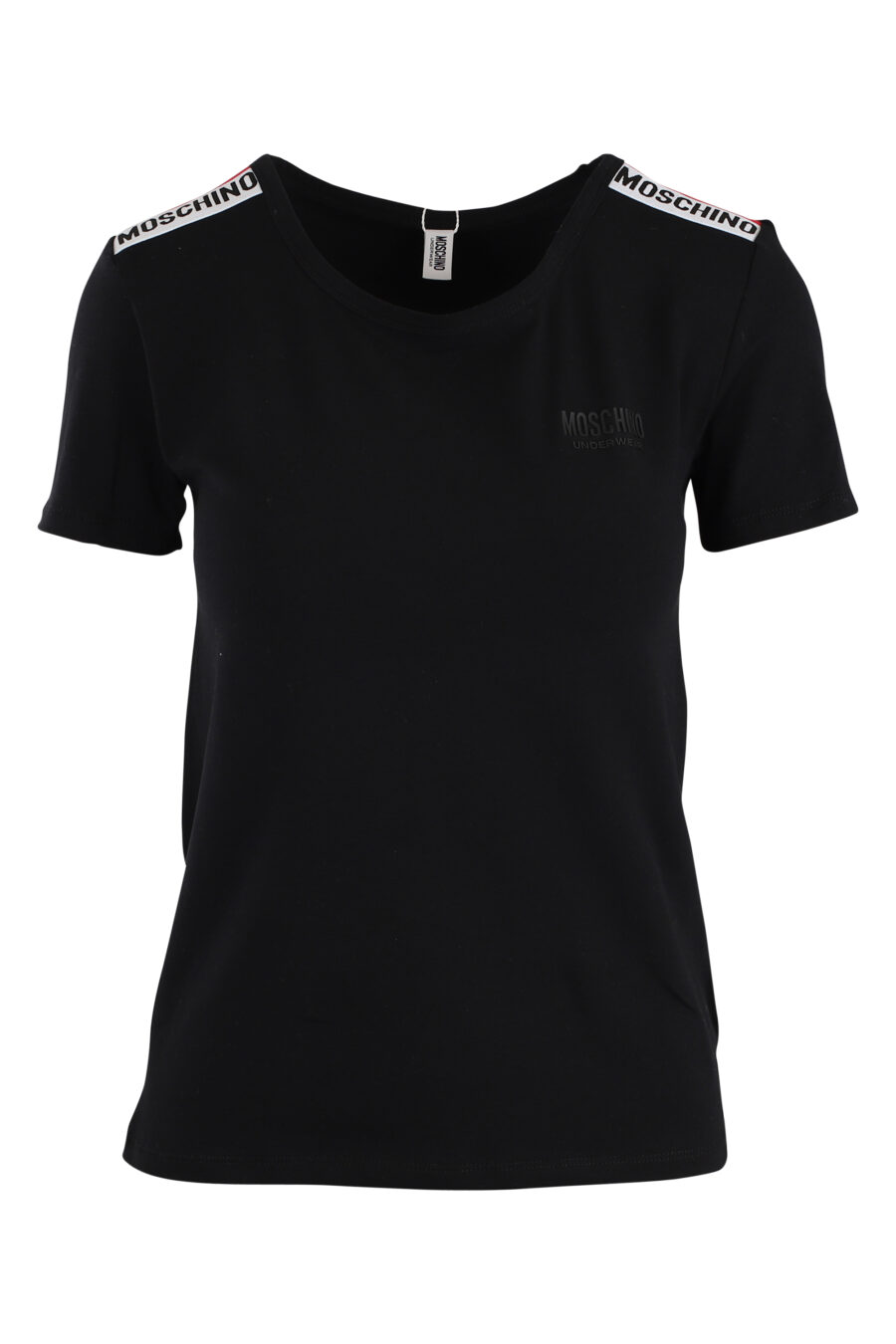 T-shirt preta com logótipo de fita nas mangas - IMG 5516