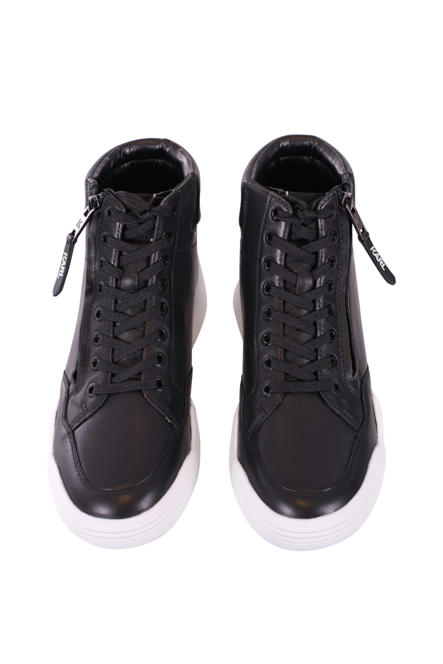 Black high top trainers with white sole and laces - IMG 5683