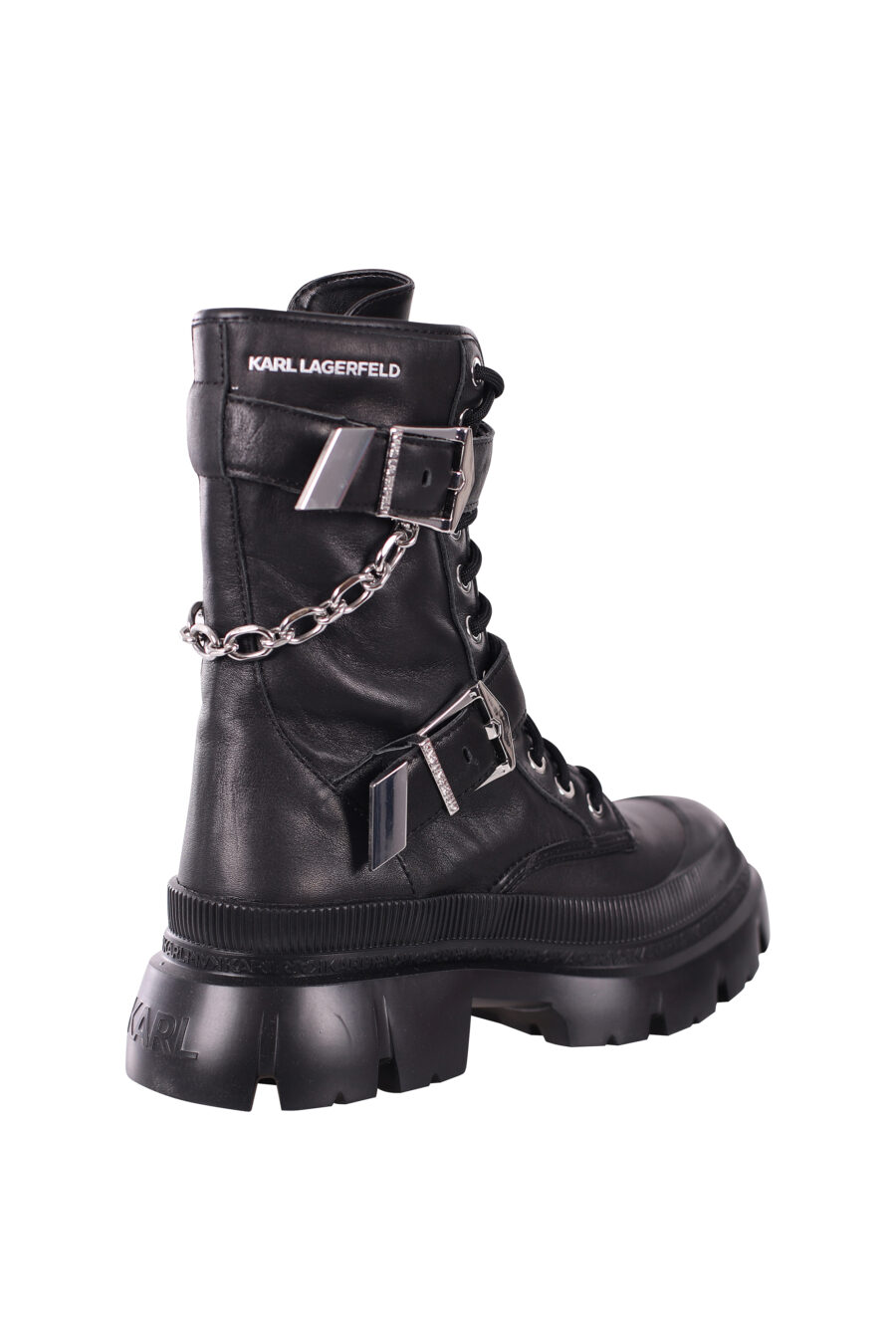 Black ankle boots with chain and silver buckle - IMG 5733