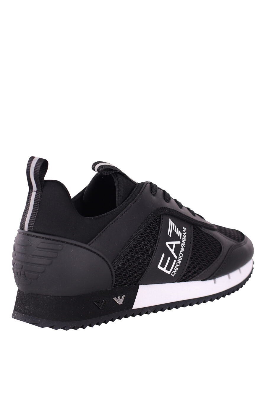 Breathable black trainers with white "lux identity" logo and two-tone sole - IMG 5771