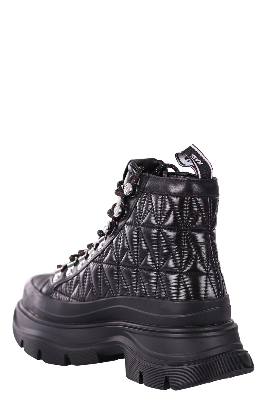 Black ankle boots with silver monogram logo and laces - IMG 5805