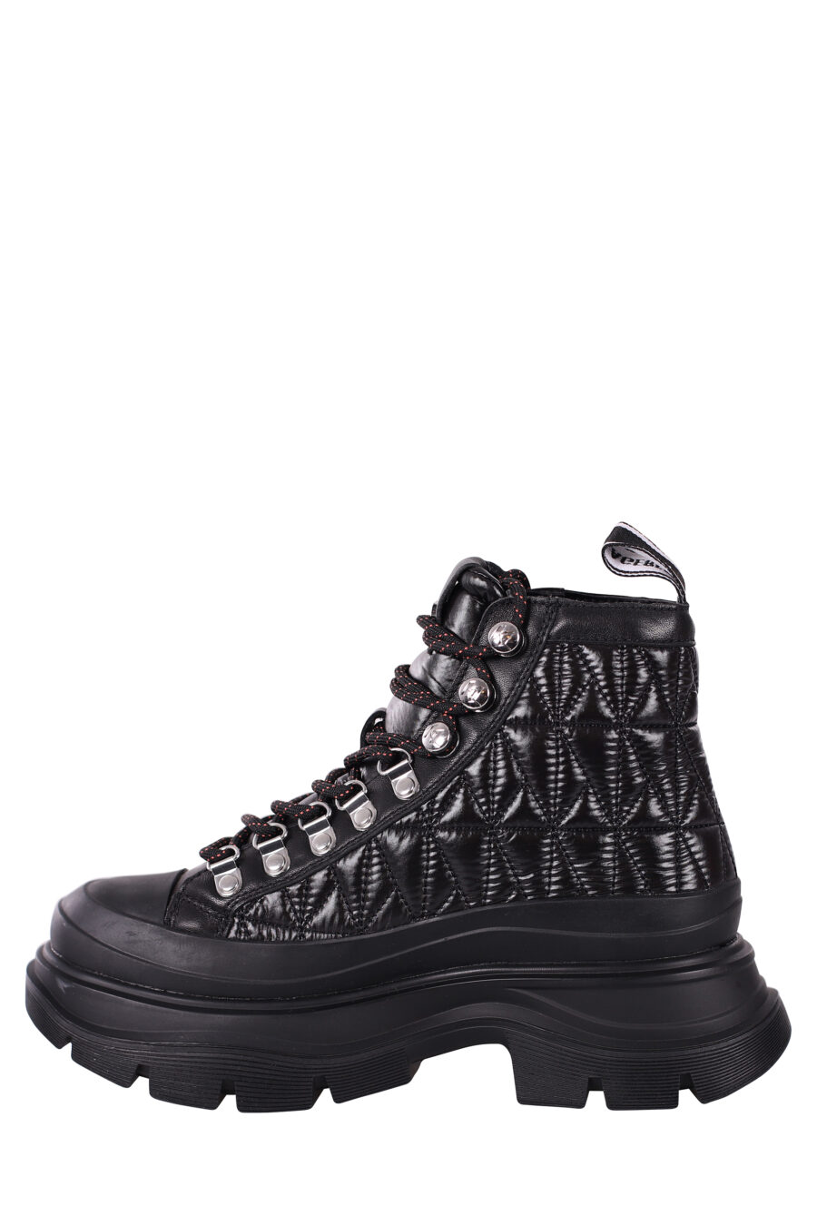 Black ankle boots with silver monogram logo and laces - IMG 5806