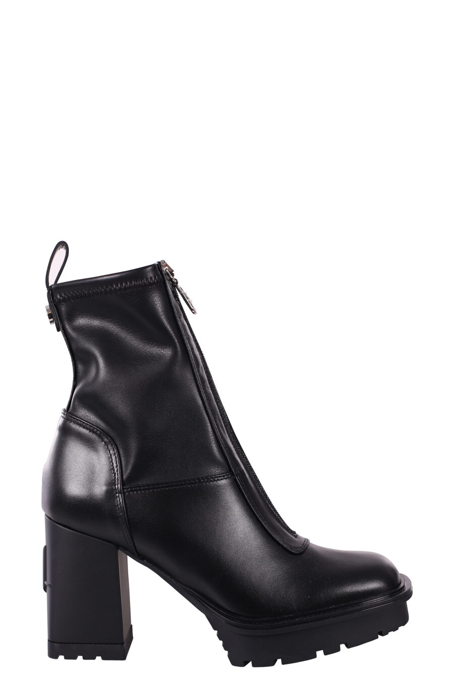 Black sock ankle boots with heel and platform - IMG 5809
