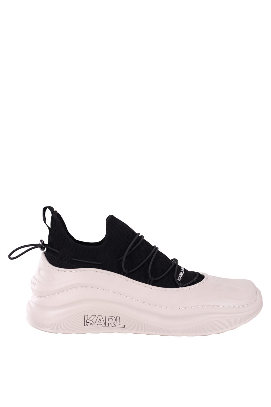 Black and white bicolour trainers with wavy white sole - IMG 5875