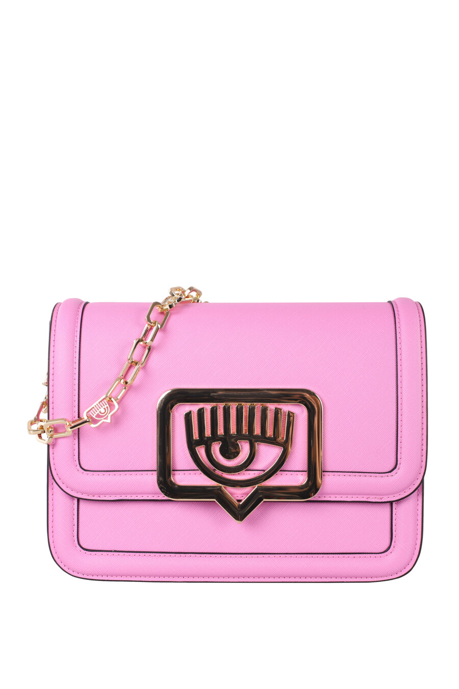Pink shoulder bag with gold eye logo - IMG 5991
