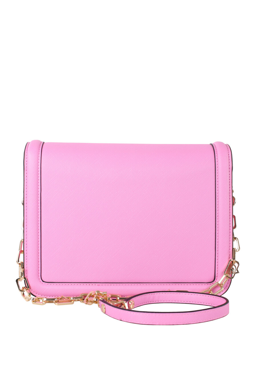 Pink shoulder bag with gold eye logo - IMG 5992