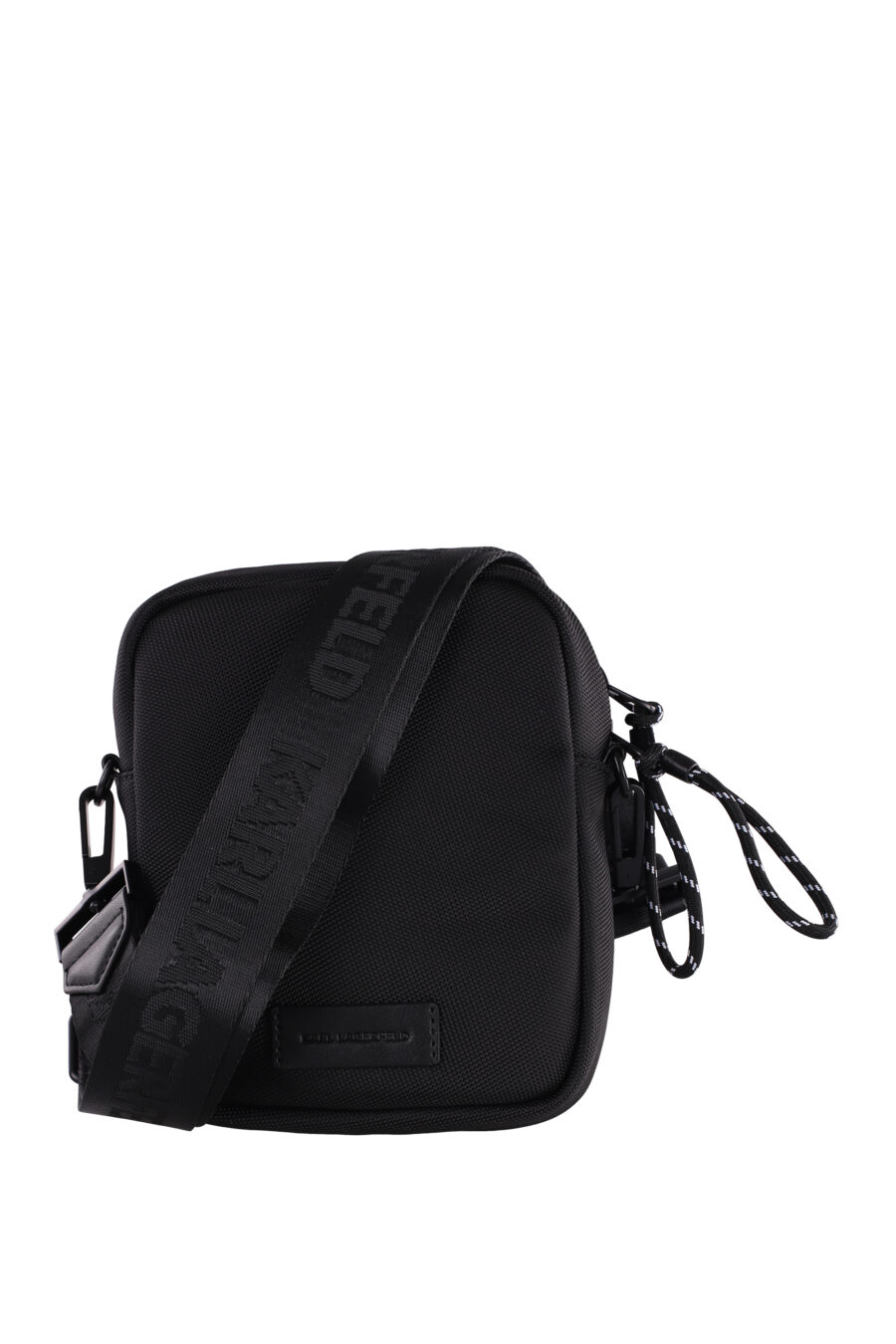 Bolso bandolera negro con logo plateado - IMG 6062
