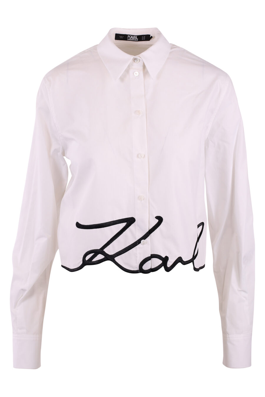 Camisa blanca con maxilogo firma "karl" negro - IMG 6183