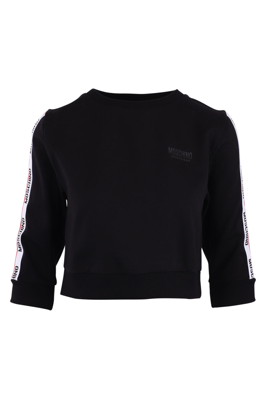 Black sweatshirt with ribbon logo on sleeves - IMG 6188