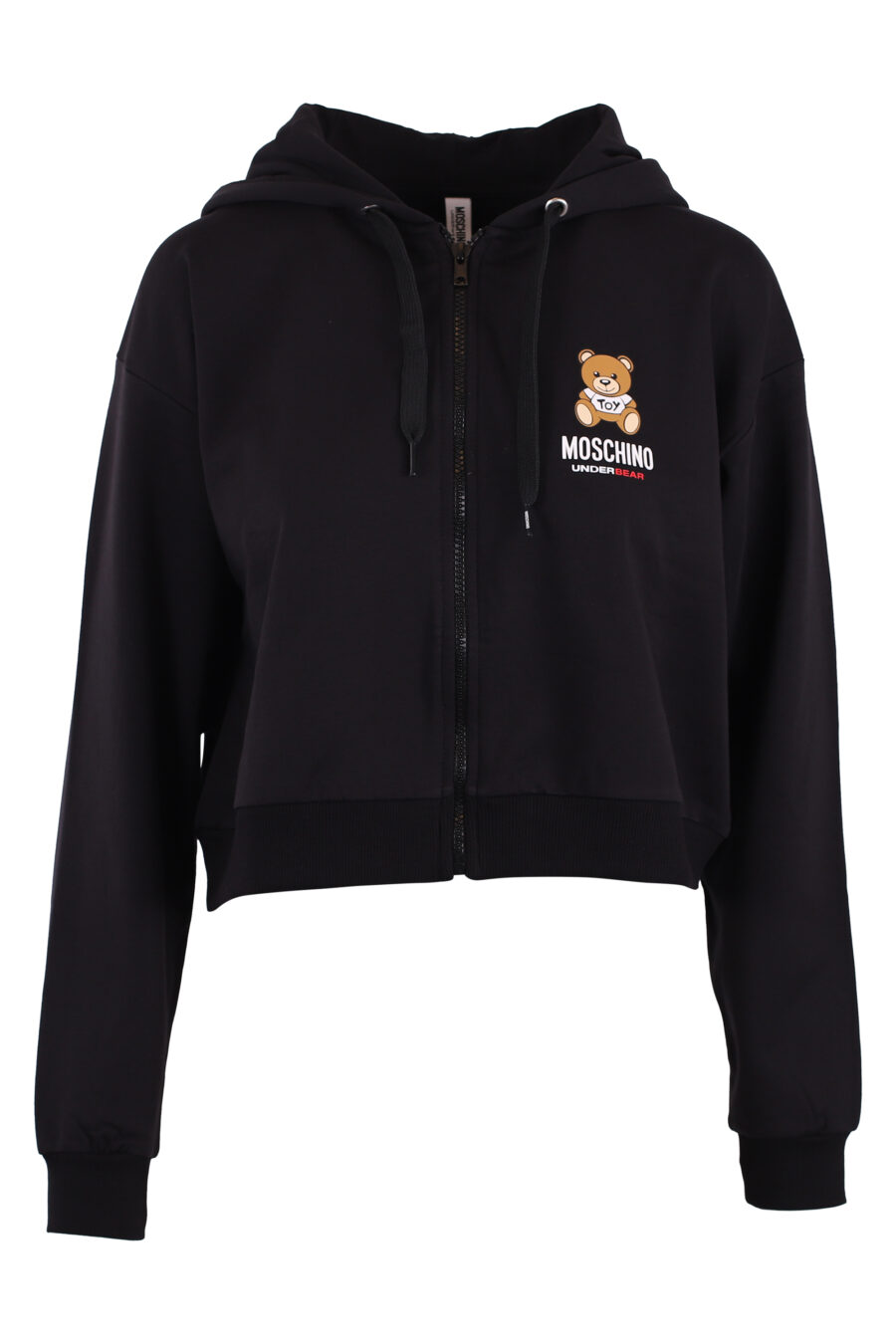 Black hooded sweatshirt with zip and bear logo "underbear" - IMG 6206