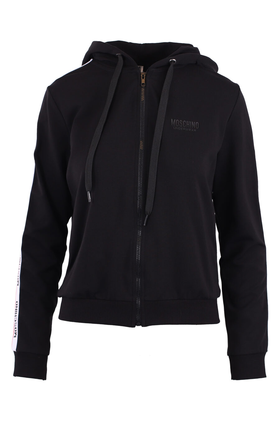 Black hooded sweatshirt with monochrome logo - IMG 6214