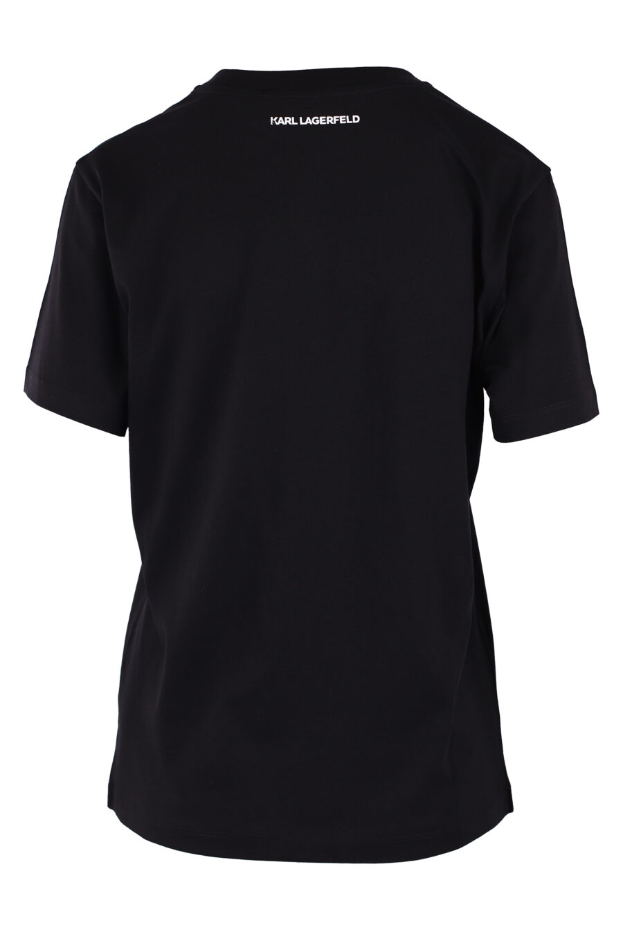 Camiseta negra con logo monograma dorado y "karl" - IMG 6261
