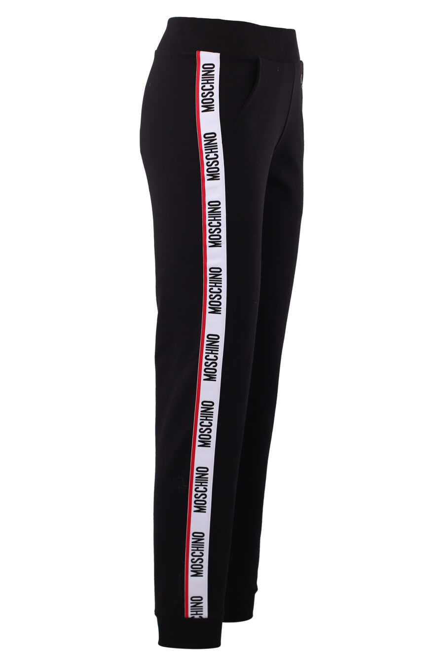 Pantalón de chándal negro con logo en cinta lateral y logo negro - IMG 6281