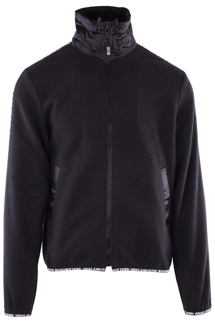 Camisola de lã preta com logótipo de fita nas mangas - IMG 6369
