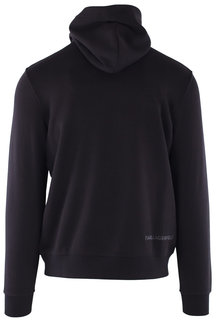 Black hooded sweatshirt with blue metallic "rue st guillaume paris" logo - IMG 6408
