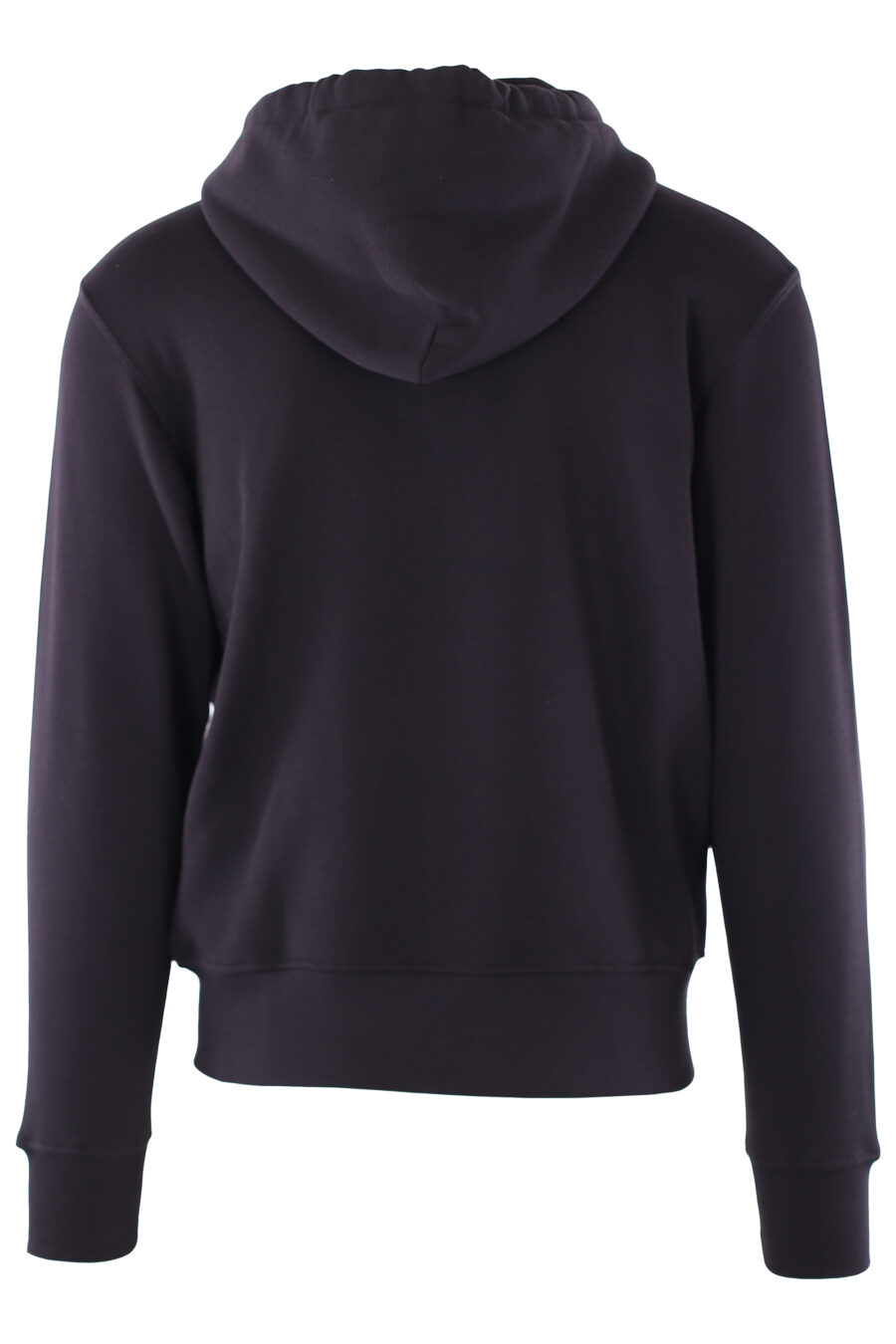 Black sweatshirt with hood and white diagonal logo - IMG 6476