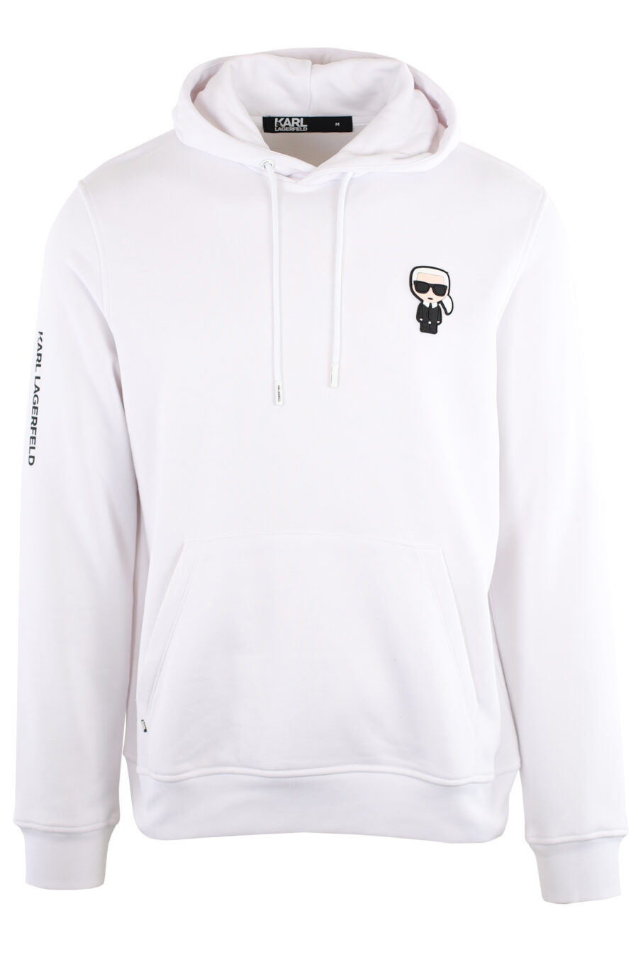Sweatshirt branca com capuz e logótipo "ikonik" pequeno - IMG 7458