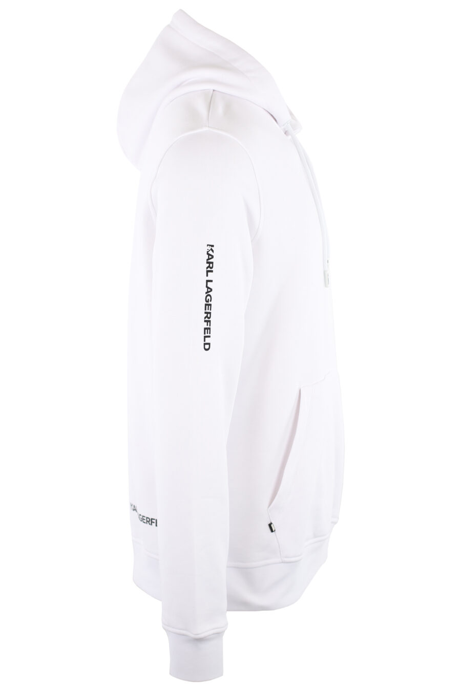 Weißes Sweatshirt mit Kapuze und Logo "ikonik" klein - IMG 7461