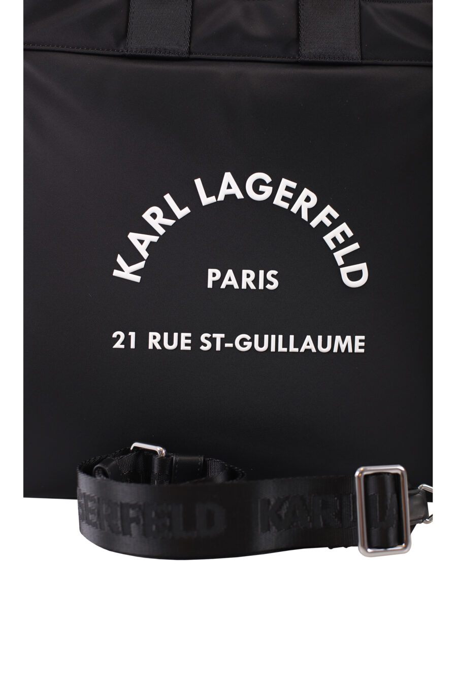 Tote bag negro de nylon con logo "rue st-guillaume" - IMG 1598