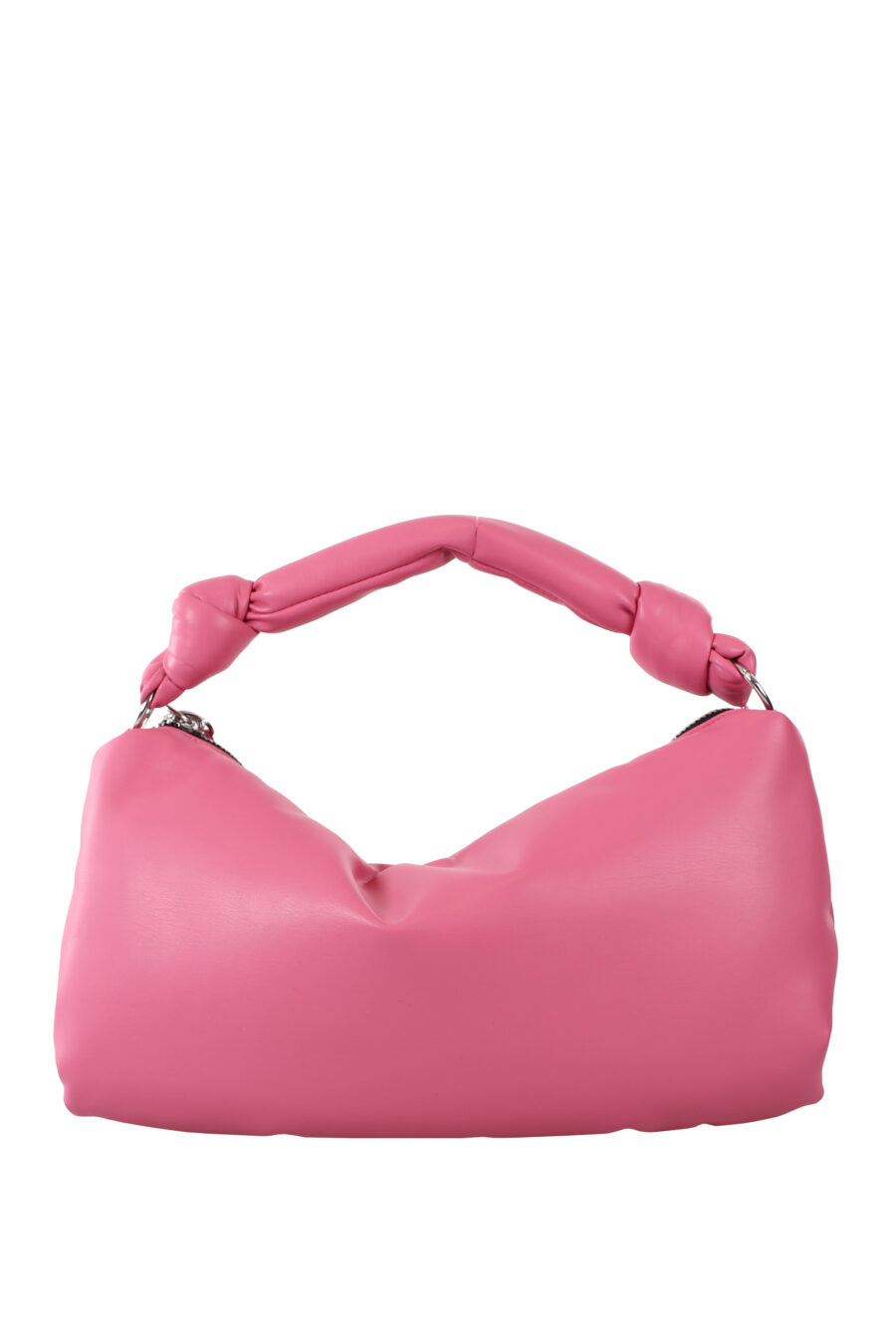 Pink knotted shoulder bag with monochrome logo - IMG 1669
