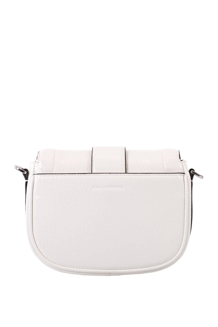 Small white flap shoulder bag with metal logo - IMG 1735