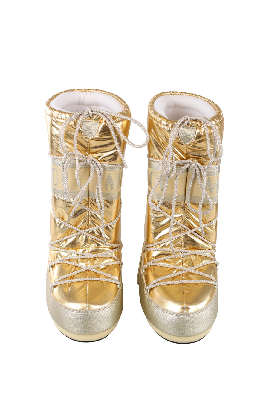 Gold shiny snow boots with gold logo - IMG 6711