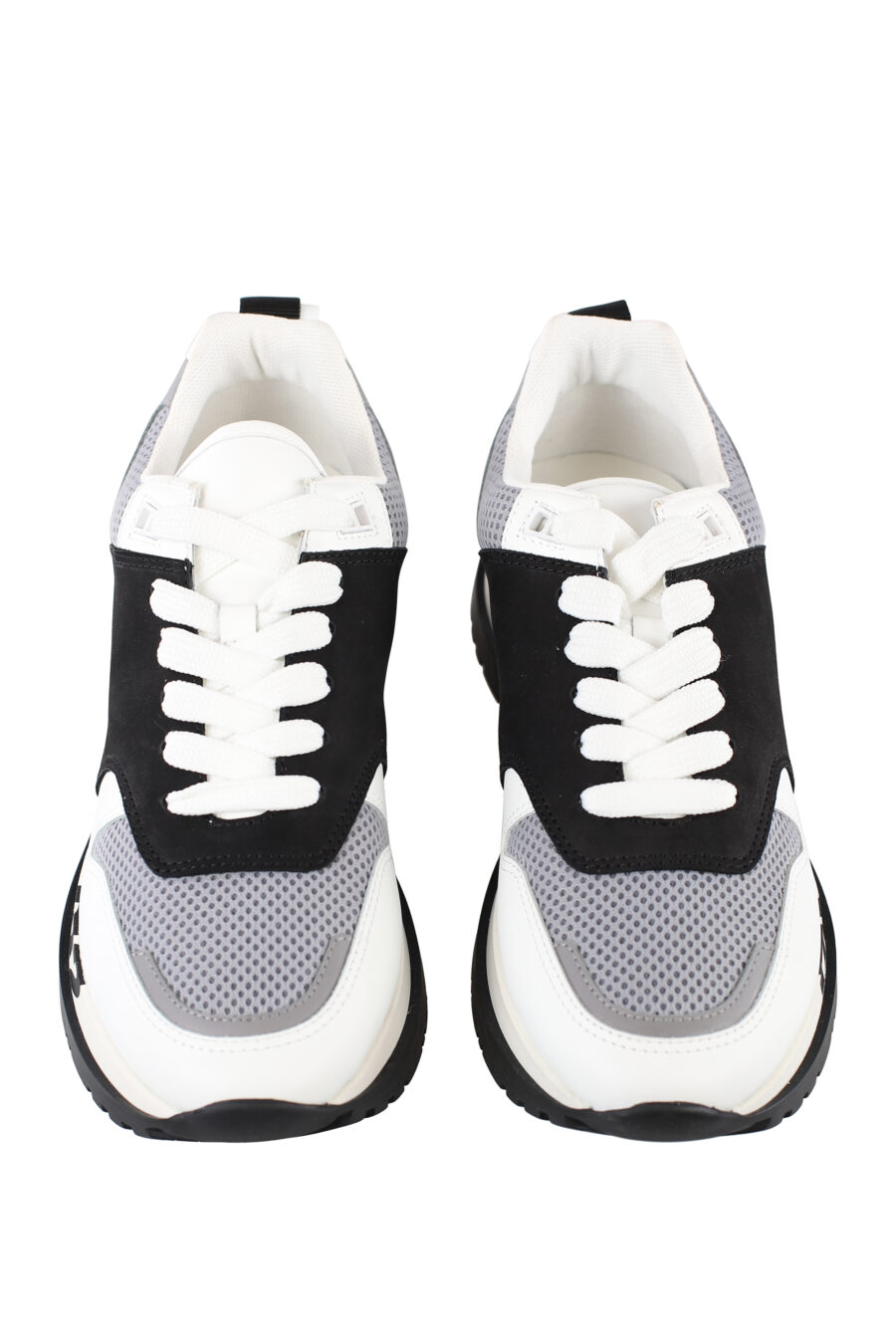 White trainers with black and grey detail with logo on sole - IMG 6719