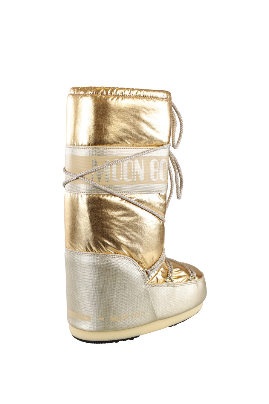 Gold shiny snow boots with gold logo - IMG 6727