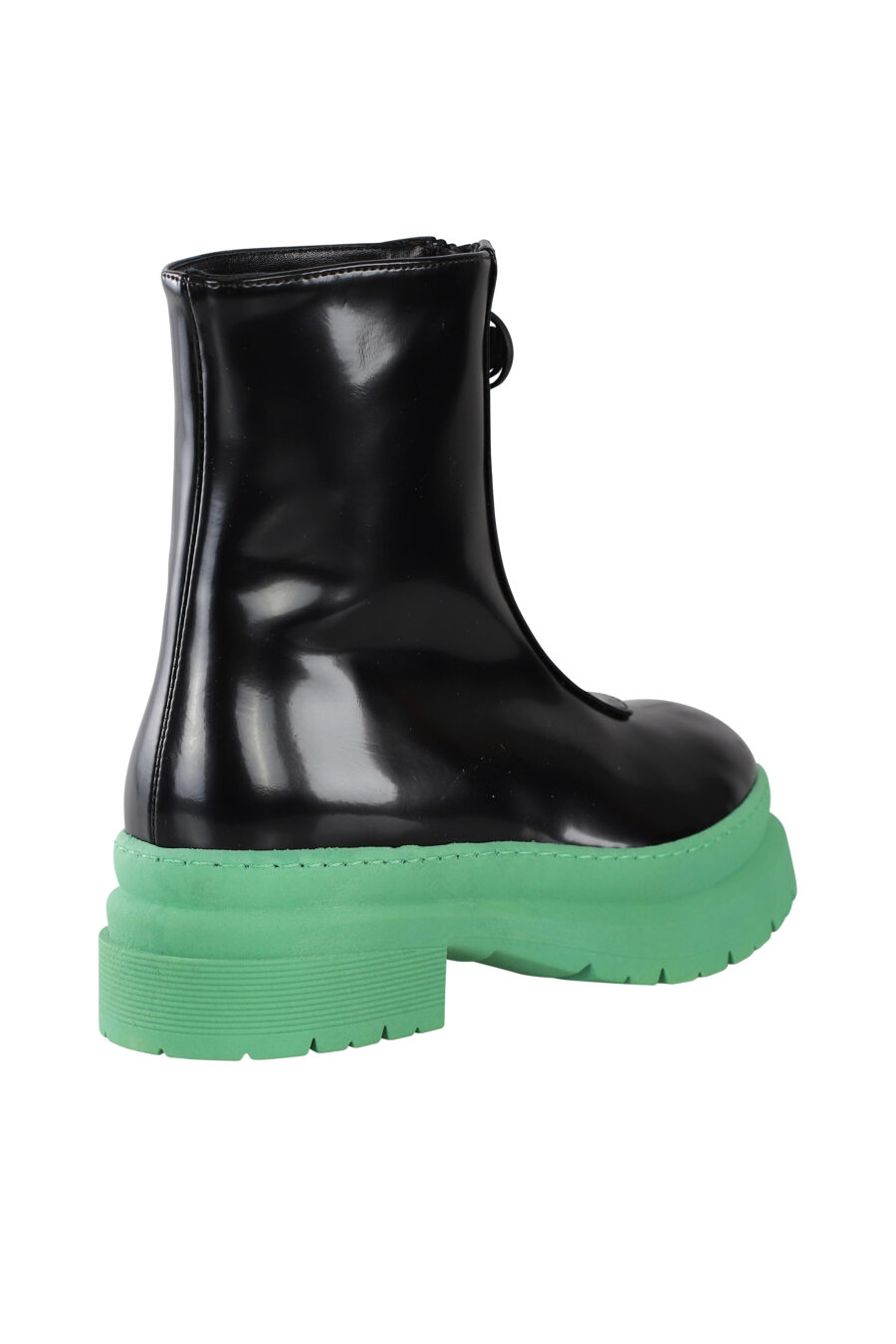 Black vegan leather ankle boots with green sole - IMG 6872