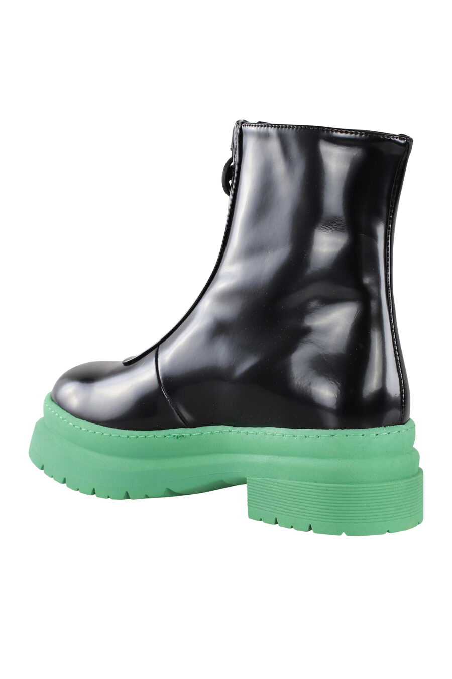 Black vegan leather ankle boots with green sole - IMG 6873