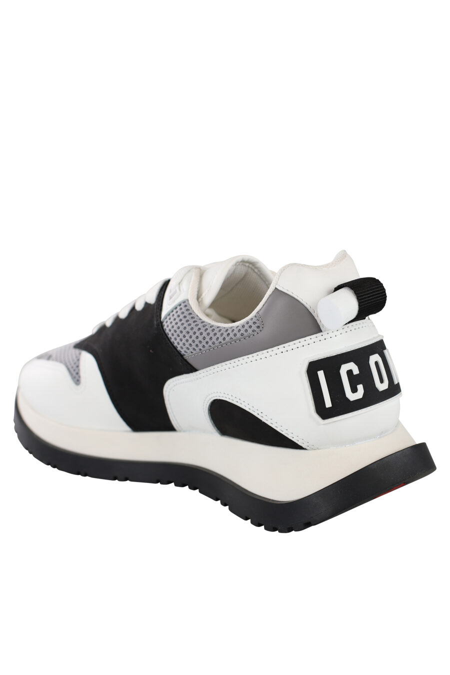 White trainers with black and grey detail with logo on sole - IMG 6890