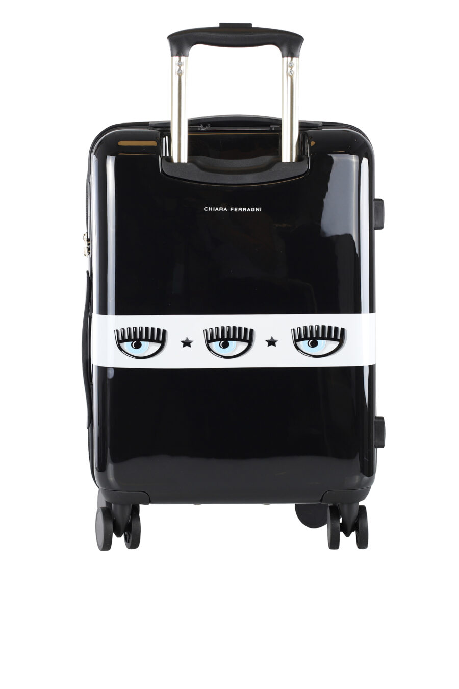 Black wheeled suitcase with eye and star logo - IMG 7045