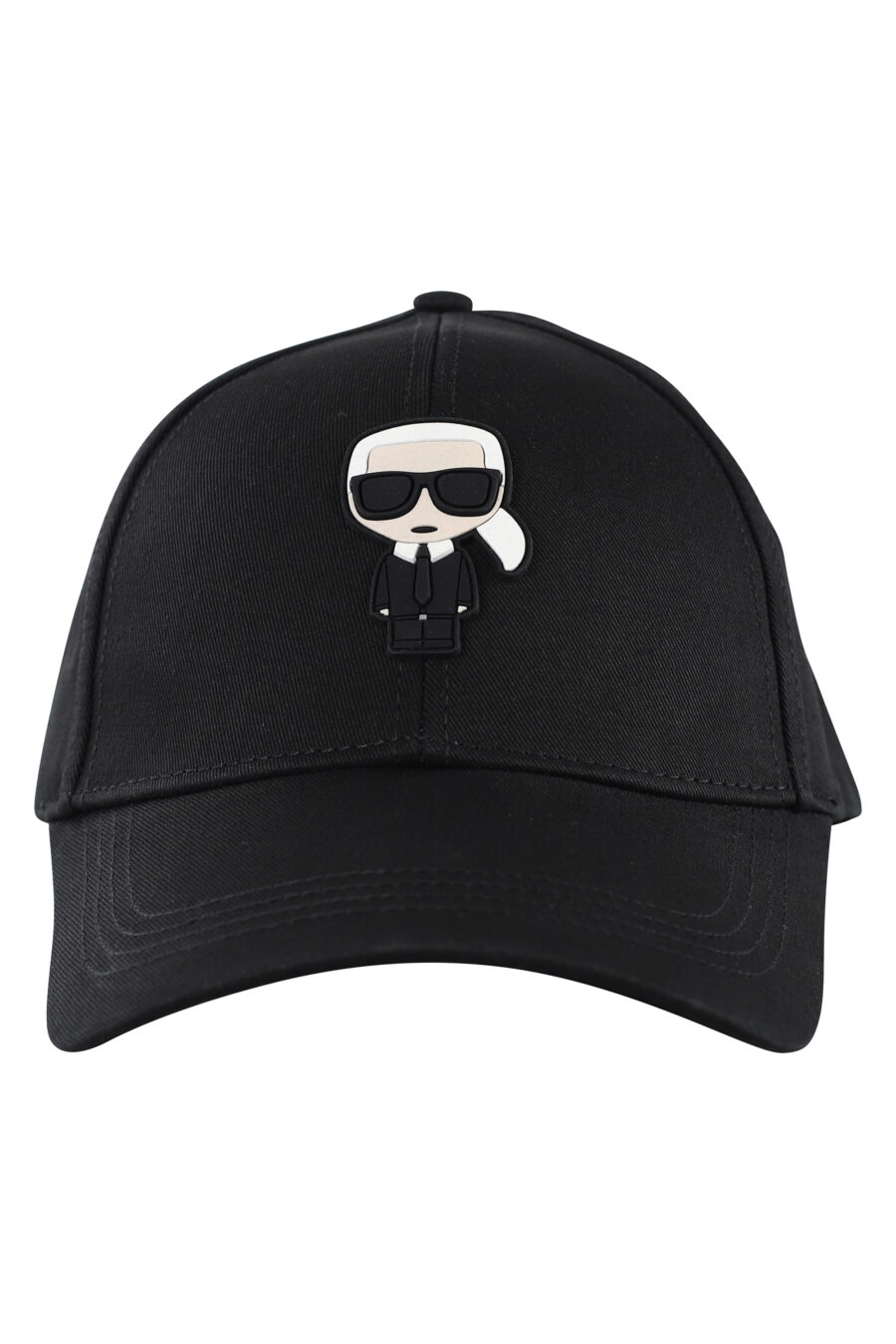 Gorra negra con logo de goma grande - IMG 7073